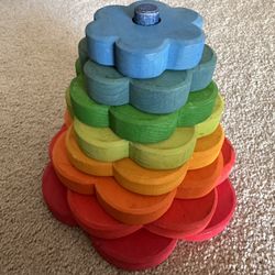 Authentic Grimm’s Wooden Toy - Stacking Tower Flowers