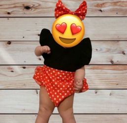 Minnie Mouse Black/Red/White Polka dot/Ruffles 1st Birthday Outfit
