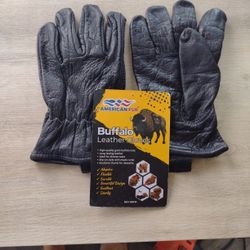 Buffalo Leather Gloves, Size Large 