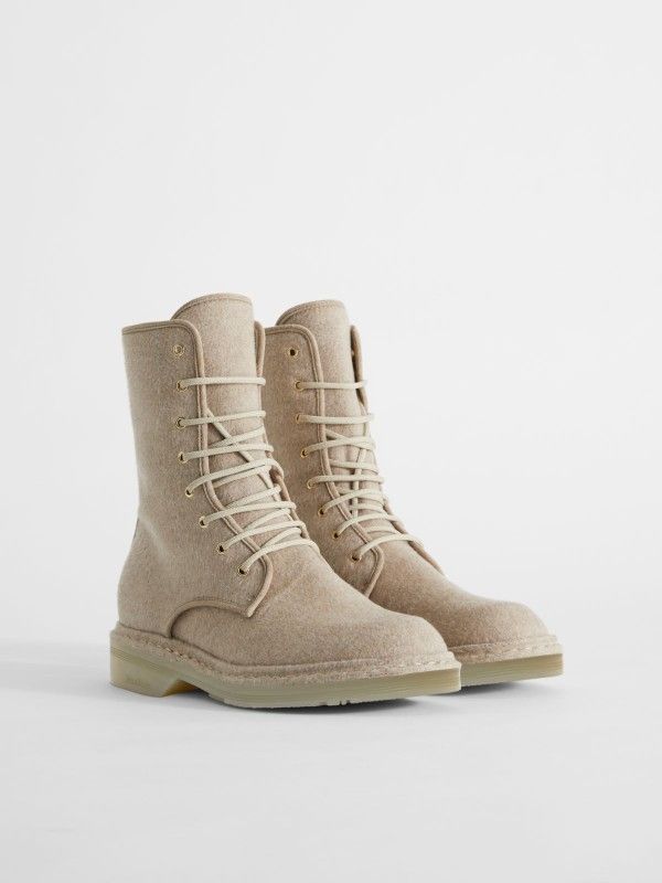 MAXMARA BAKER CASHMERE COMBAT BOOTS
