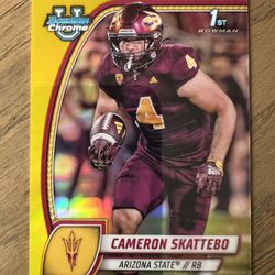 2024 Topps Chrome Bowman U Cameron Skattebo #37 Gold /75-Arizona State