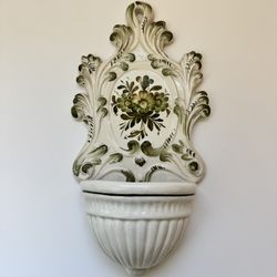 Hand painted ceramic wall planter