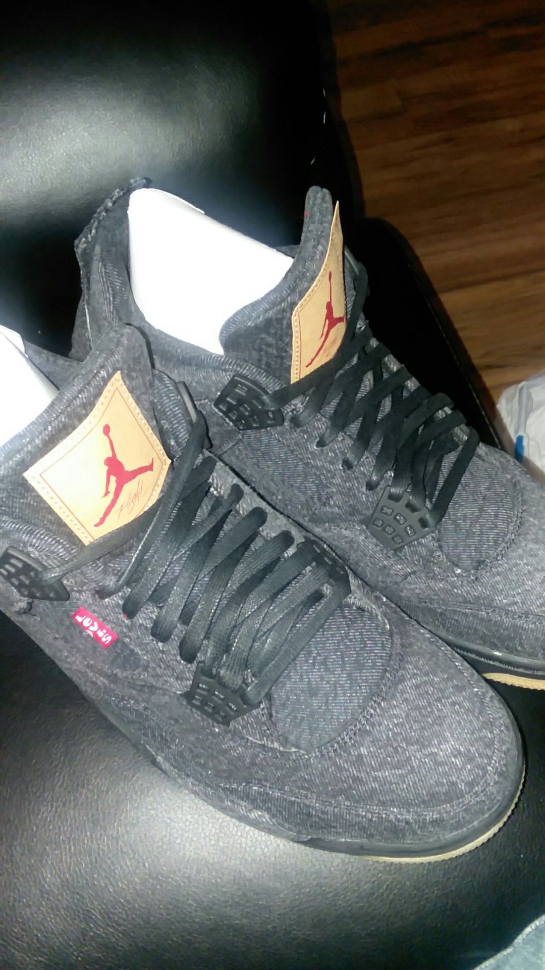 Jordan's Black Denim Levis Retro 4