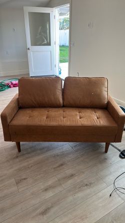 Faux leather couches