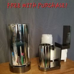 Free -  3pc frosted / mercury glass candle decor