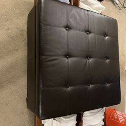 Leather storage ottoman