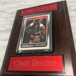 Portland Trailblazers Clyde Drexler Card Plaque