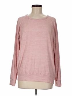Buffalo David Bitton Light Pink Long Raglan Sleeve Crew Neck Top Womens Small