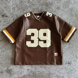 39 Vintage Leather Jersey Size Large Mens