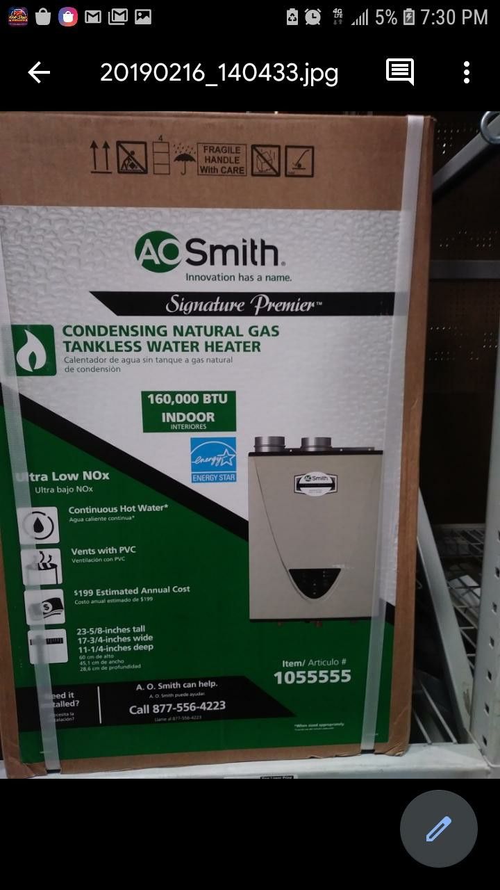 Smith Tankless water heater