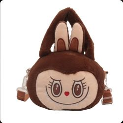 Labubu Plush Crossbody Bag - Brown