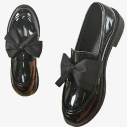 Women's Black Patent Leather Loafers