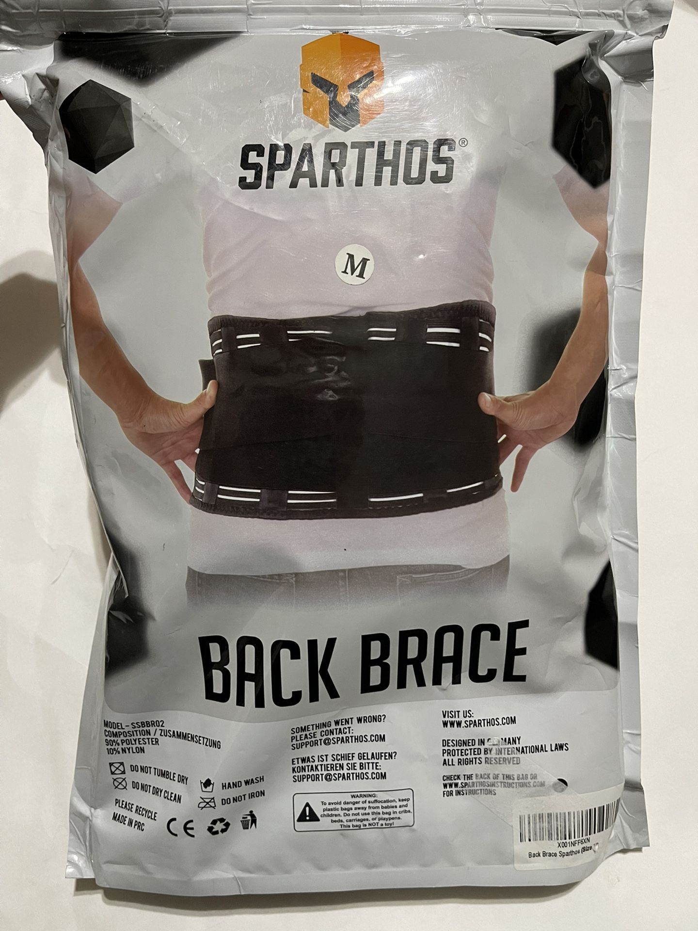 Sparthos Back Brace Innovative Back Pain Relief Removable Lumbar Pad Size MEDIUM