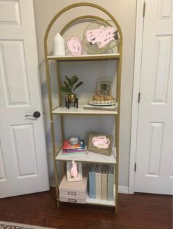 Gold Arched Bookshelf – $20