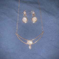 Moonstone Necklace and Earring Set 