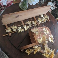 Wooden And Metal Shelves . Both For 9 Dollars !