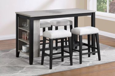 TWO TONED 5 PC COUNTER HEIGHT DINING SET