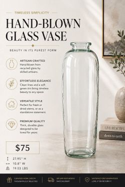 Tall Glass Jar Vase