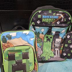 Minecraft Packback And Lunch Bag