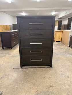 Tall Dark 5 Drawer Dresser