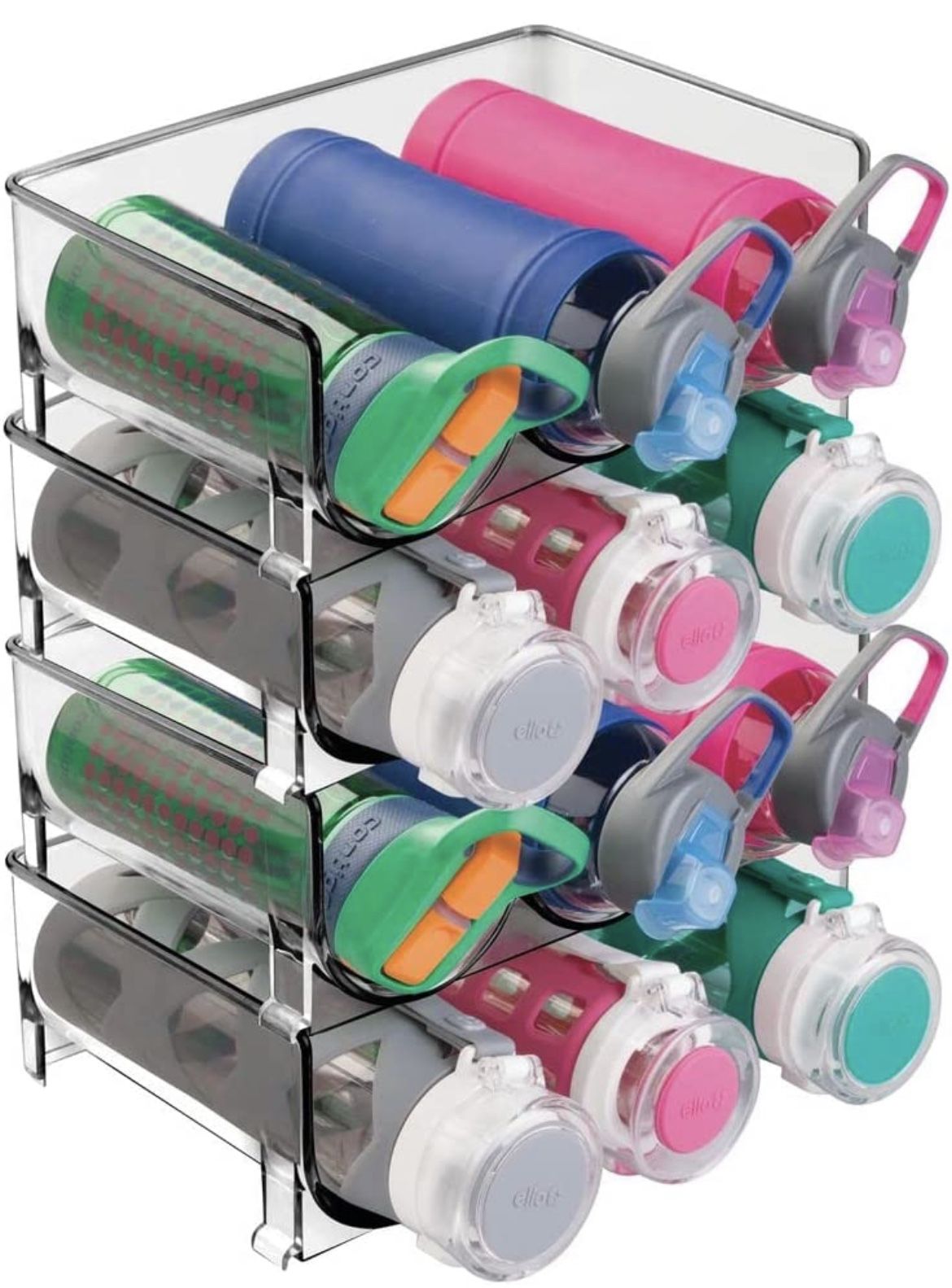 Plastic Free-Standing Stackable 3 Bottle Storage Holder Rack 499