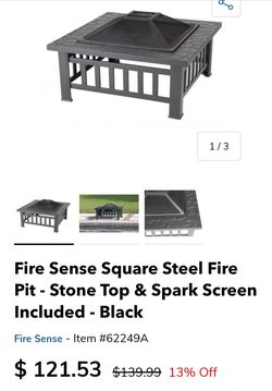 Fire Pit - metal Top & Spark Screen Included -