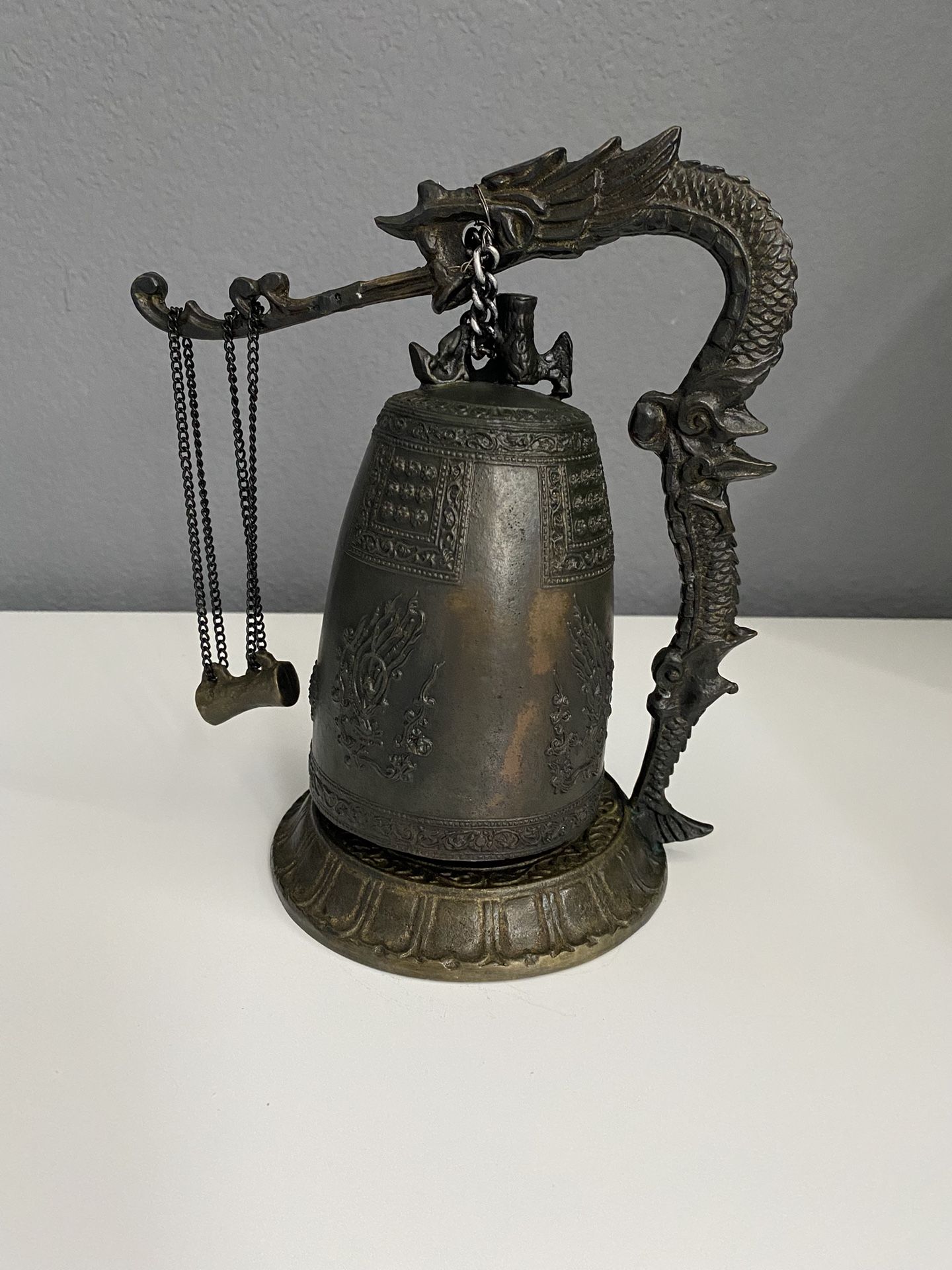 8.5” H - IRON DRAGON Temple Bell ( Trop & Decatur Area