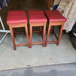 Bar Stools ( Burgandy/Walnut)