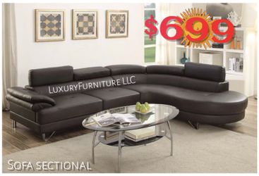 New black sofa sectional bonded leather