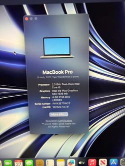 13in Mcbook Pro 2017