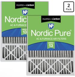 Aerostar Air Filter 20x25x5 MERV 13 AC Filter, HVAC, Furnace Filter, 2 Pack ACTUAL SIZE (20.375 x 24.25 x 4.75) AC Filter, Furnace Filter, Allergies,