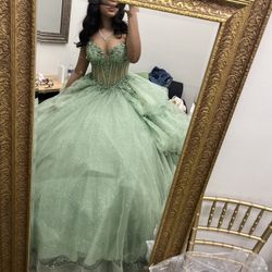 Designer Morilee Ball Gown – Quince/Sweet 16 Green Dress