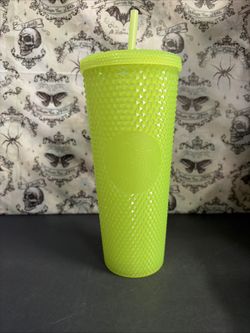 Starbucks Tumbler Halloween Neon Green 24oz Studded Cup