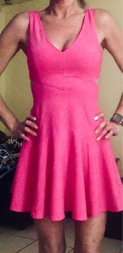 Hot Pink Sleeveless Skater Dress