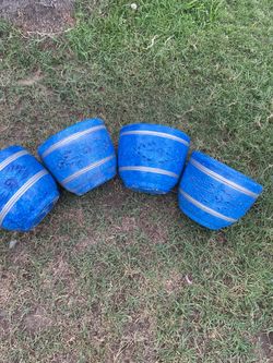 Blue Small Mexican clay pots