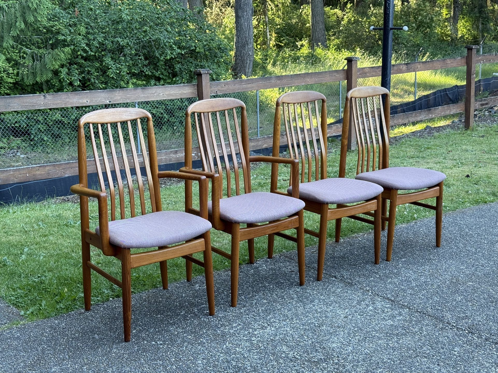 Danish Modern Teak Benny Linden Dining Chairs set of 4