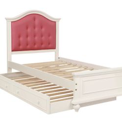 Brand New Pink/Brown/Silver Twin Twin Trundle Bedframe