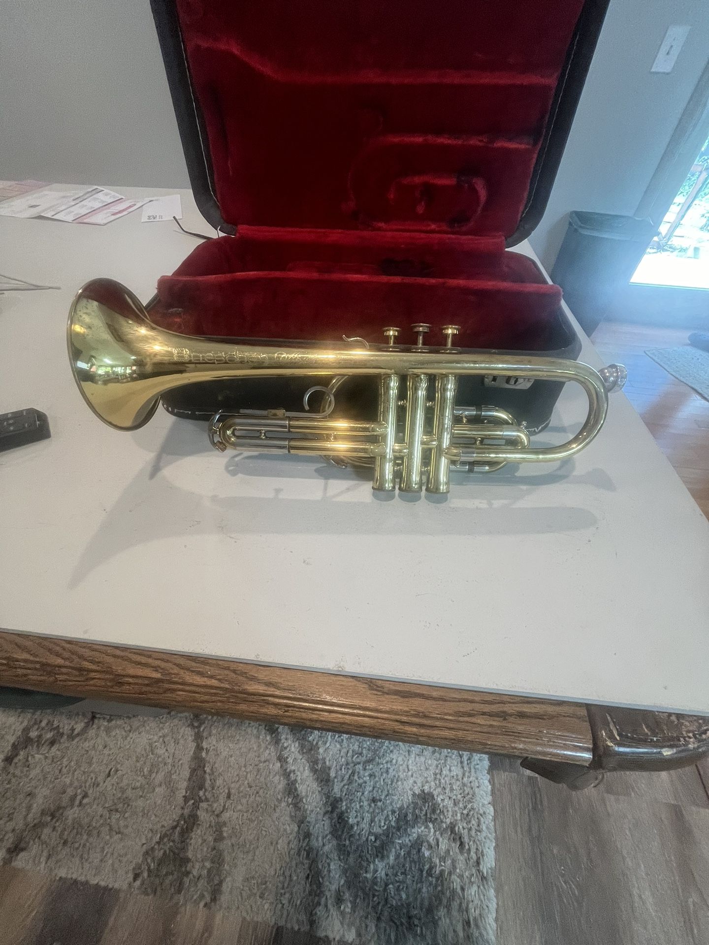 Vintage Antique Buescher Aristocratic Cornet with original case 