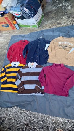6 Kids Long Sleeve Shirts, Boy size 5