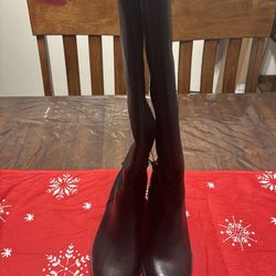 New Black Express leather knee high boots size 8