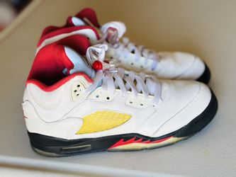 Air Jordan five retro 2000b white fire red