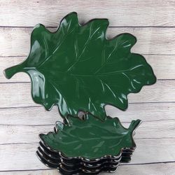 Green Leaf Platter with 4 Appetizer Plates