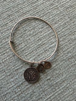 Alex & Ani Silver-Tone NYC Token Bangle Bracelet