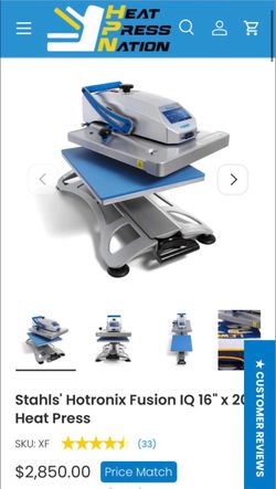 Heat press and hat press Hotronix Fusion IQ 16" × 20" Heat Press