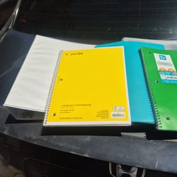 Binders & Folder & 1 Subject Notebooks