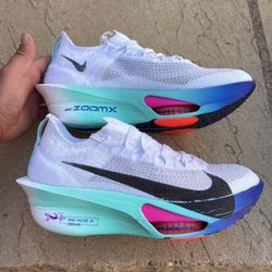 New Nike air Zoom Alphafly next% 3 white hyper turq concord running shoes Men’s 10