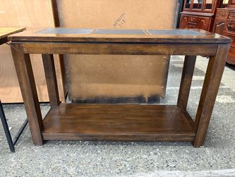 Stone Tile Topped Wooden Console Table