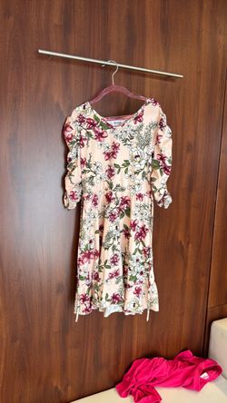 Floral Mini Dress with Ruched Sleeves