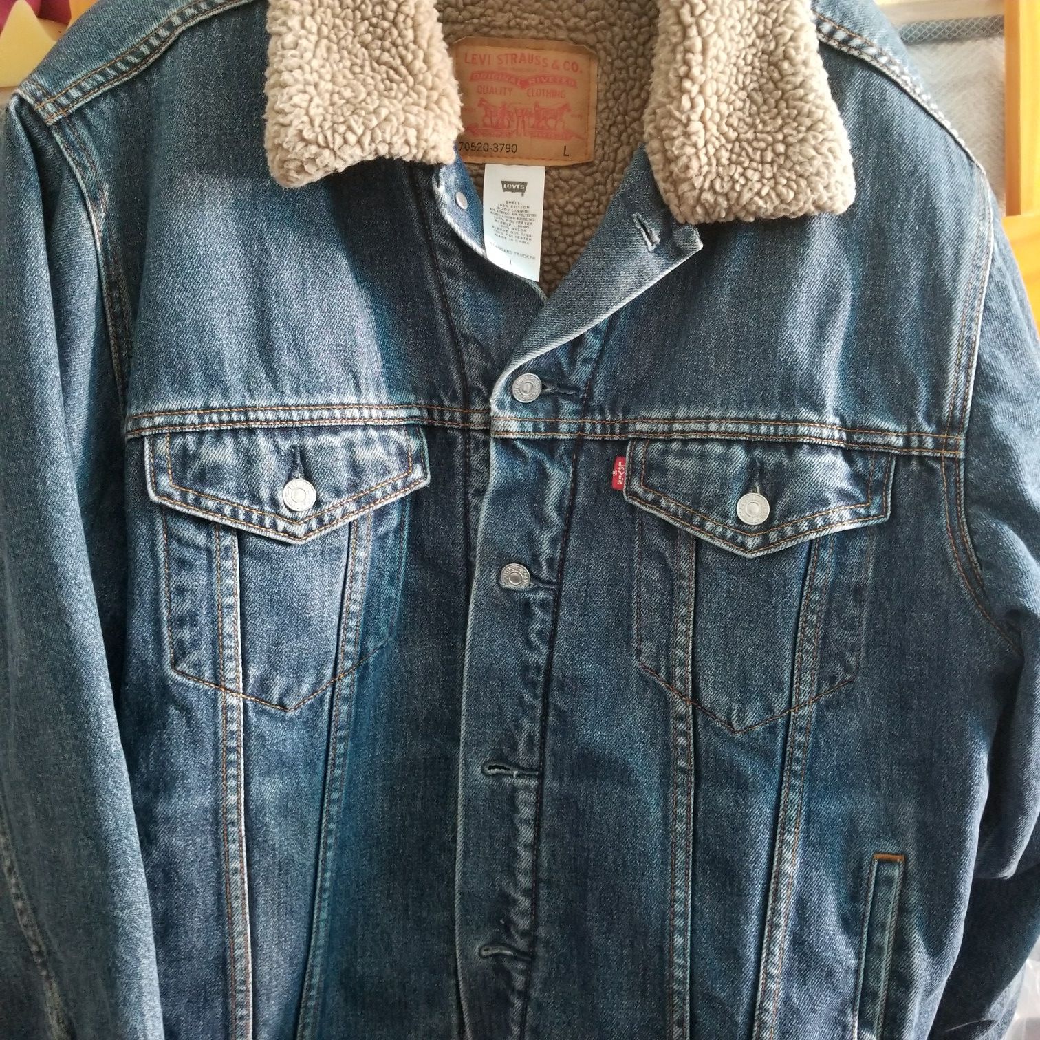 Vintage Levi's Men's Standard Trucker Sherpa Denim Jacket, Mens Large ...