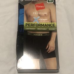 Men’s XL Hanes Tagless Boxer Briefs NIB 